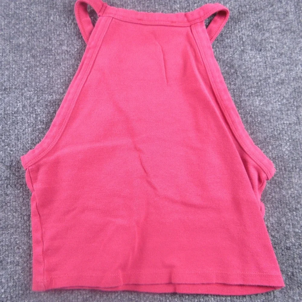Zara Trafaluc Tank Top Juniors Small Pink Halter Neck Cropped Jersey‎ Stretch
